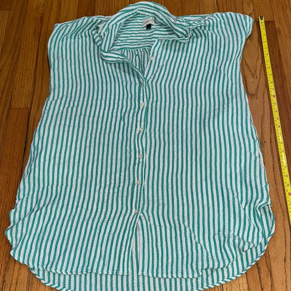 Universal Thread Teal and White Striped cover up